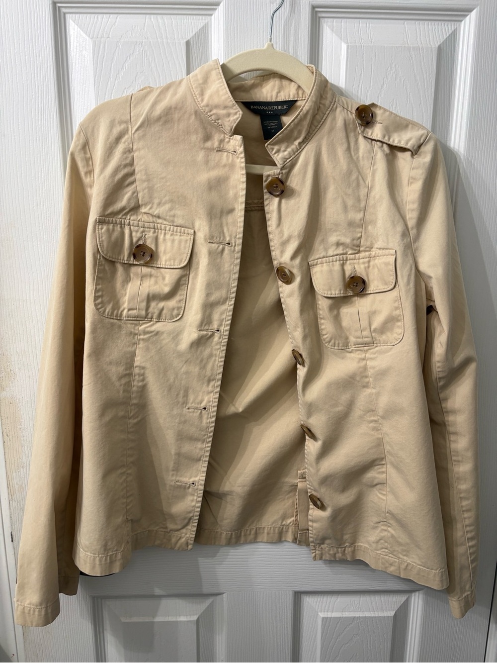 Banana Republic Women’s M Tan Cotton Military Utility Jacket